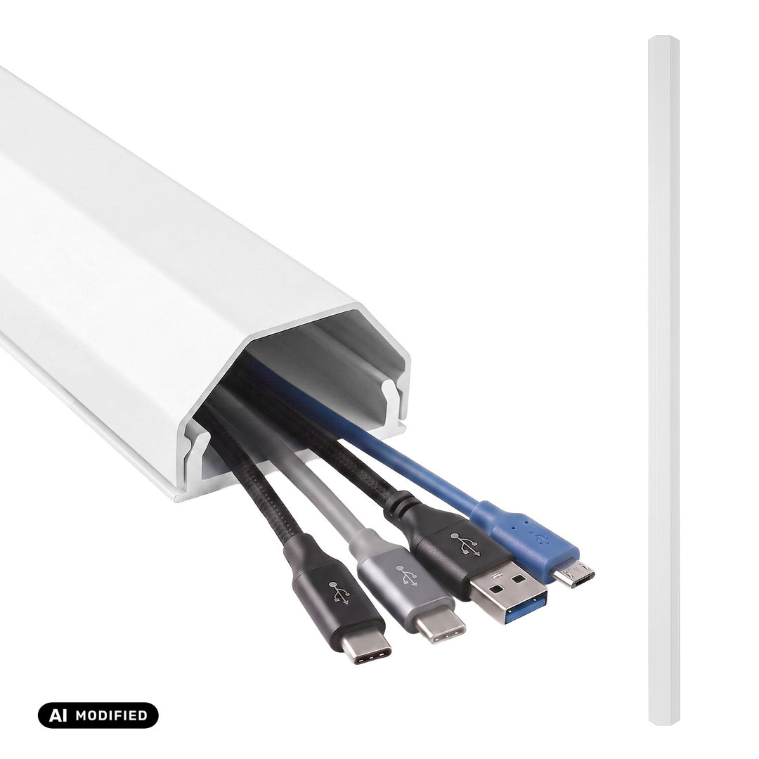Perfil de ocultación de cables de aluminio Maclean, 33 x 18 x 750 mm, blanco, MCTV-897 W