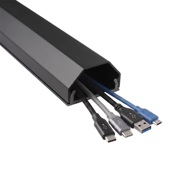 Perfil de aluminio para ocultar cables Maclean, 33 x 18 x 750 mm, negro, MCTV-897 B