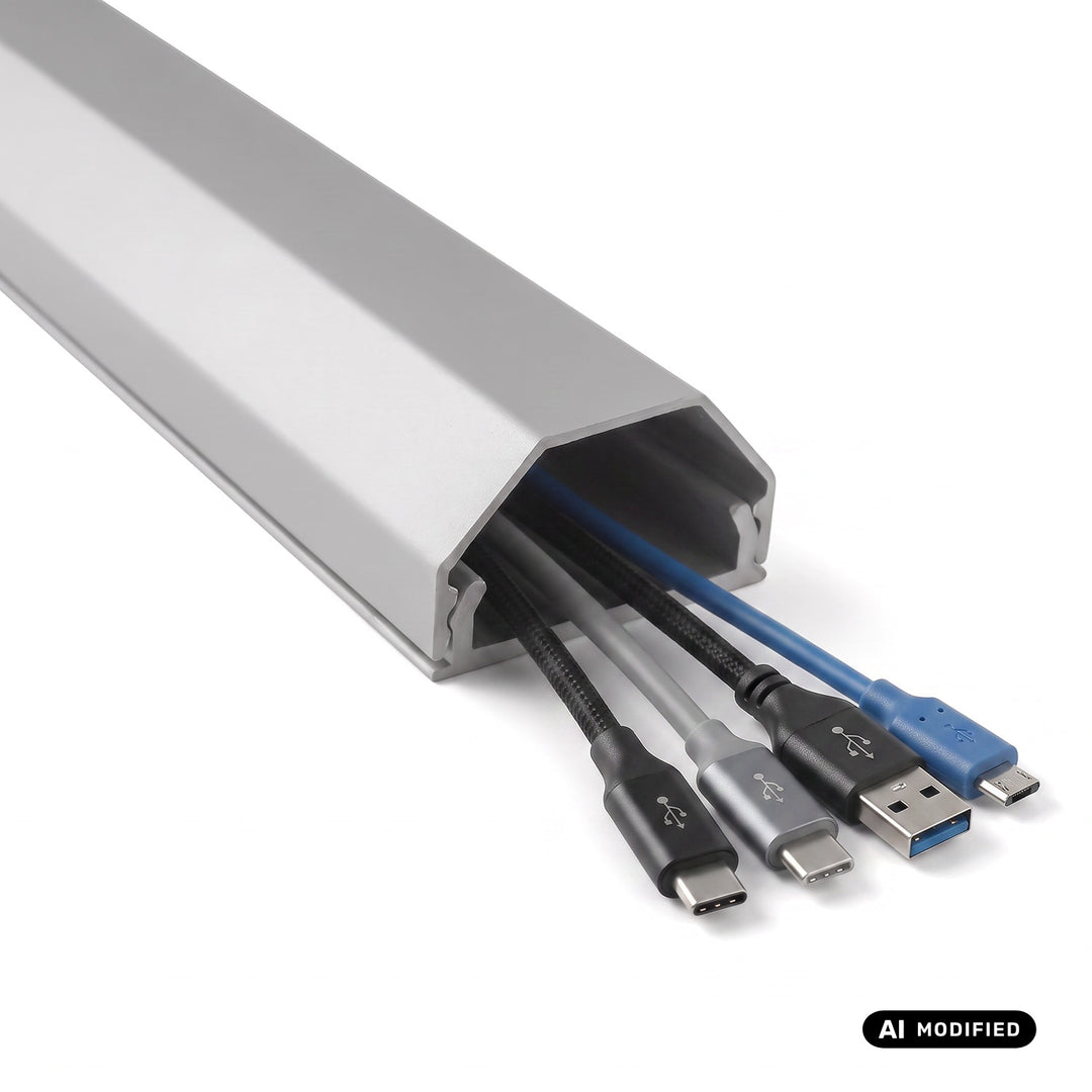Perfil de aluminio para ocultar cables Maclean, 33 x 18 x 750 mm, plateado, MCTV-897 S