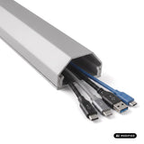 Perfil de aluminio para ocultar cables Maclean, 33 x 18 x 750 mm, plateado, MCTV-897 S