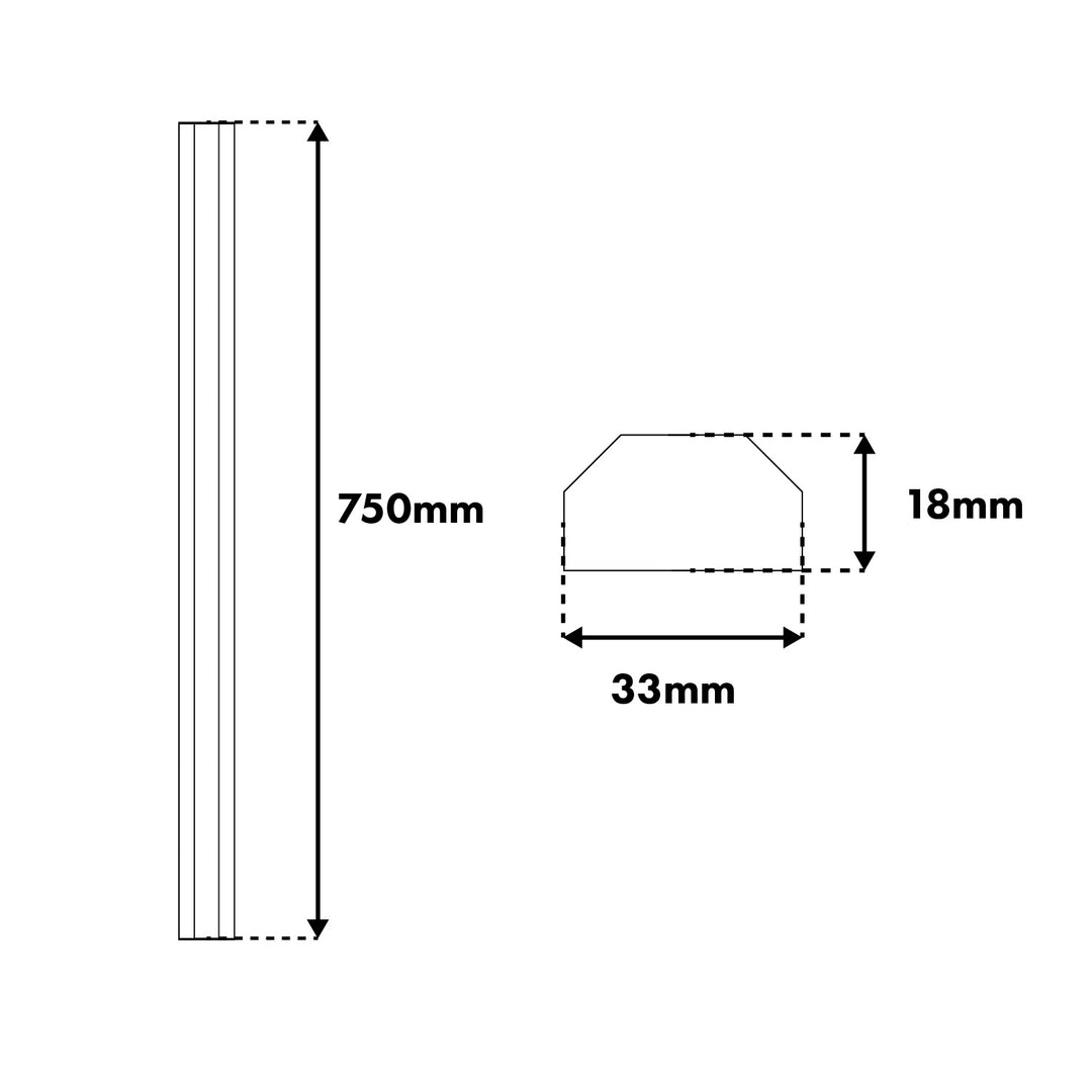 Perfil de aluminio para ocultar cables Maclean, 33 x 18 x 750 mm, plateado, MCTV-897 S