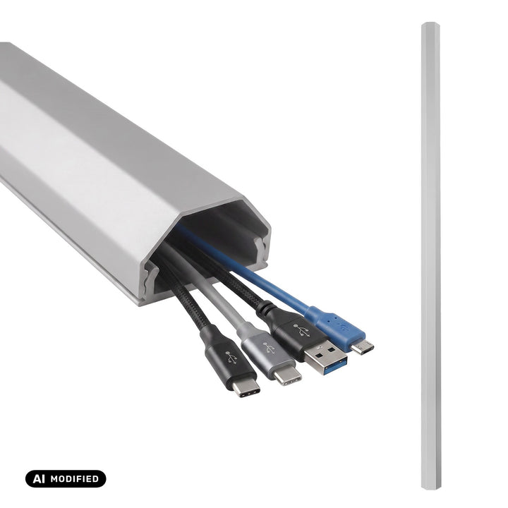 Perfil de aluminio para ocultar cables Maclean, 33 x 18 x 750 mm, plateado, MCTV-897 S