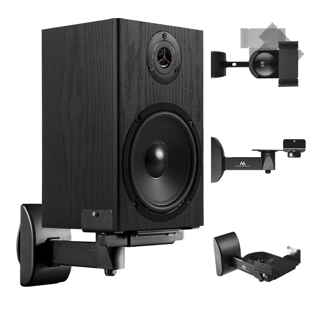 Juego de soportes/colgadores para altavoces Maclean, universal, ajuste vertical de +8° a -8° y horizontal de +90° a -90°, máx. 15 kg, MC-917