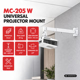 Soporte / colgador de pared para proyector Maclean, blanco, hasta 20 kg, MC-205 W