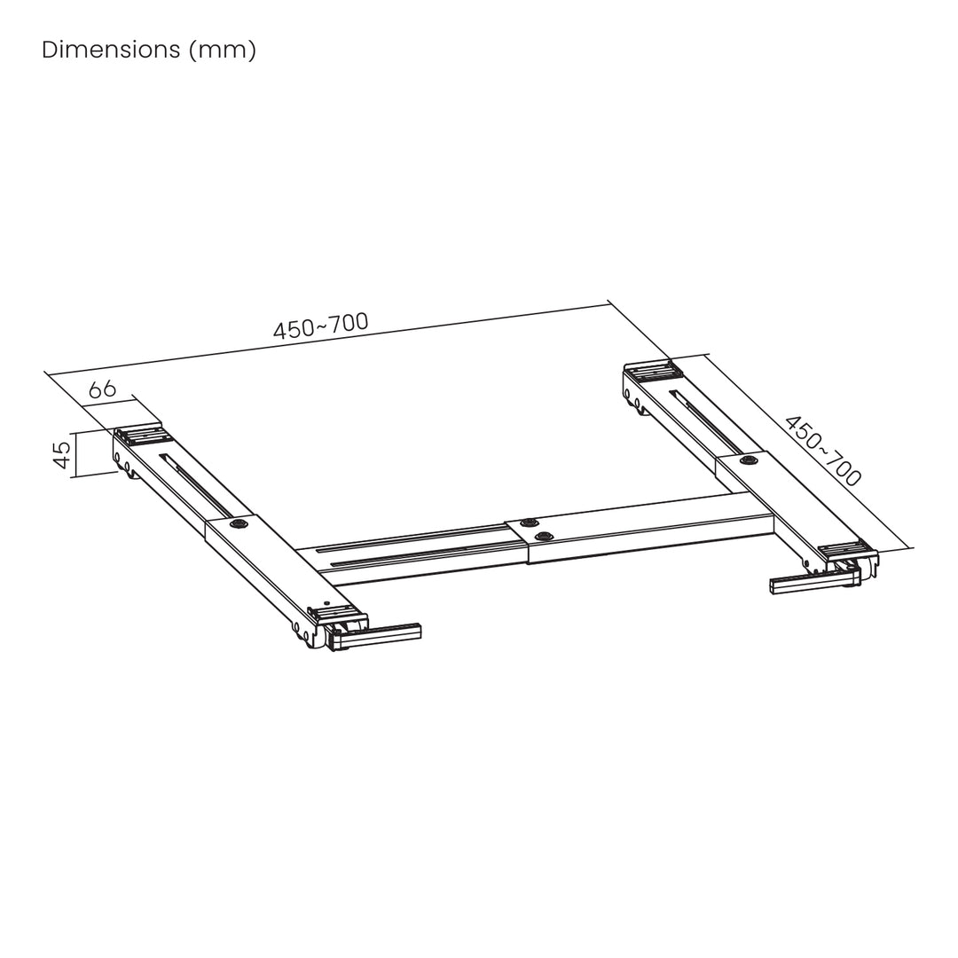 Soporte móvil para electrodomésticos de hasta 300 kg, Maclean, universal, ajustable, anchura máxima de 450-700 mm, MC-918