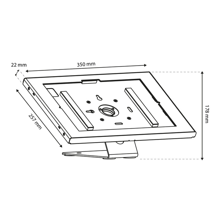 Soporte publicitario para tablet Maclean, con sistema de bloqueo, 12,4"-13", iPad Air/Pro, Samsung Tab S10+/S9+/S8+/S7+, 257 x 350 x 22 mm, MC-956 B