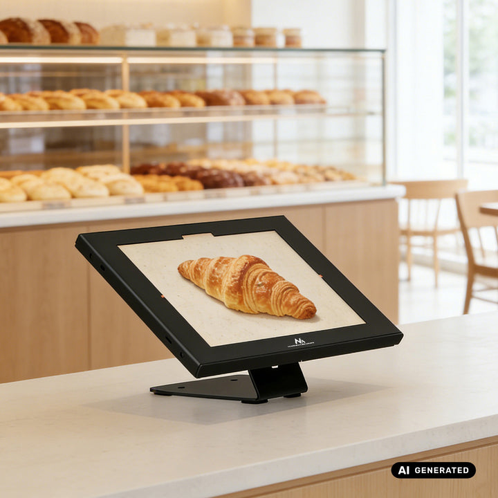 Soporte publicitario para tablet Maclean, con sistema de bloqueo, 12,4"-13", iPad Air/Pro, Samsung Tab S10+/S9+/S8+/S7+, 257 x 350 x 22 mm, MC-956 B