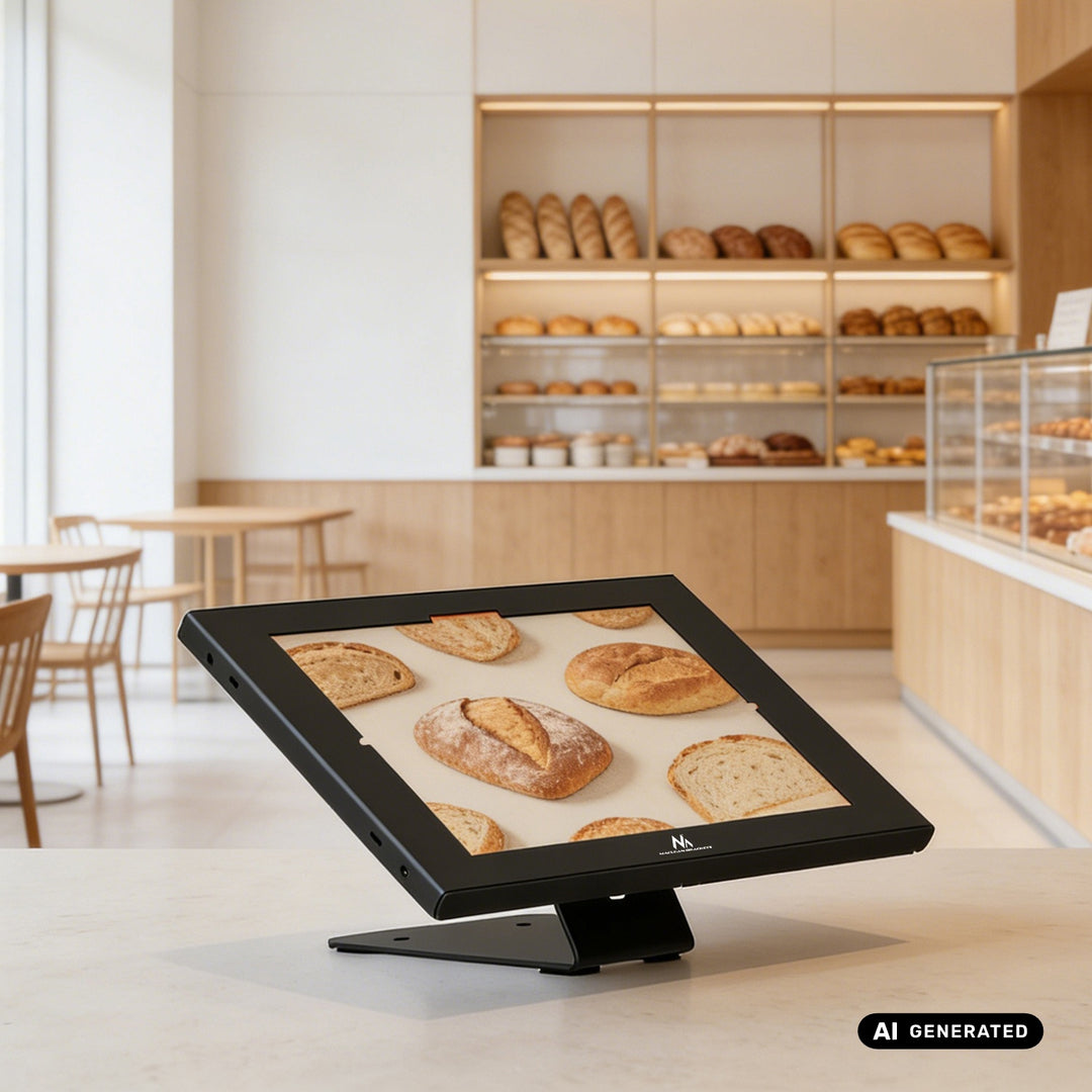 Soporte publicitario para tablet Maclean, con sistema de bloqueo, 12,4"-13", iPad Air/Pro, Samsung Tab S10+/S9+/S8+/S7+, 257 x 350 x 22 mm, MC-956 B