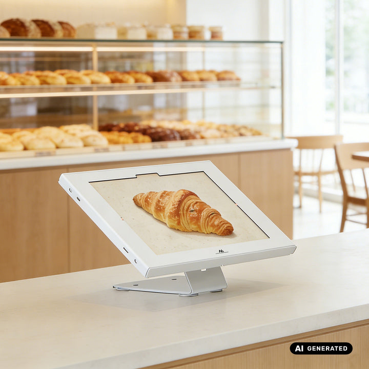 Soporte publicitario para tableta Maclean, con sistema de bloqueo, 12,4"-13", iPad Air/Pro, Samsung Tab S10+/S9+/S8+/S7+, 257 x 350 x 22 mm, MC-956 W