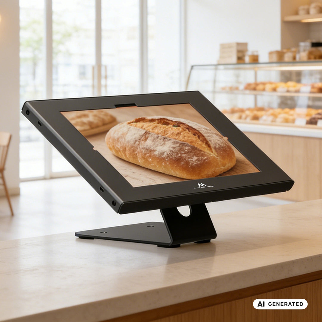 Soporte publicitario para tablet Maclean, con sistema de bloqueo, 10,9"-11", iPad Air/Pro, Samsung Tab A y S Series, 220 x 323 x 22 mm, MC-957 B