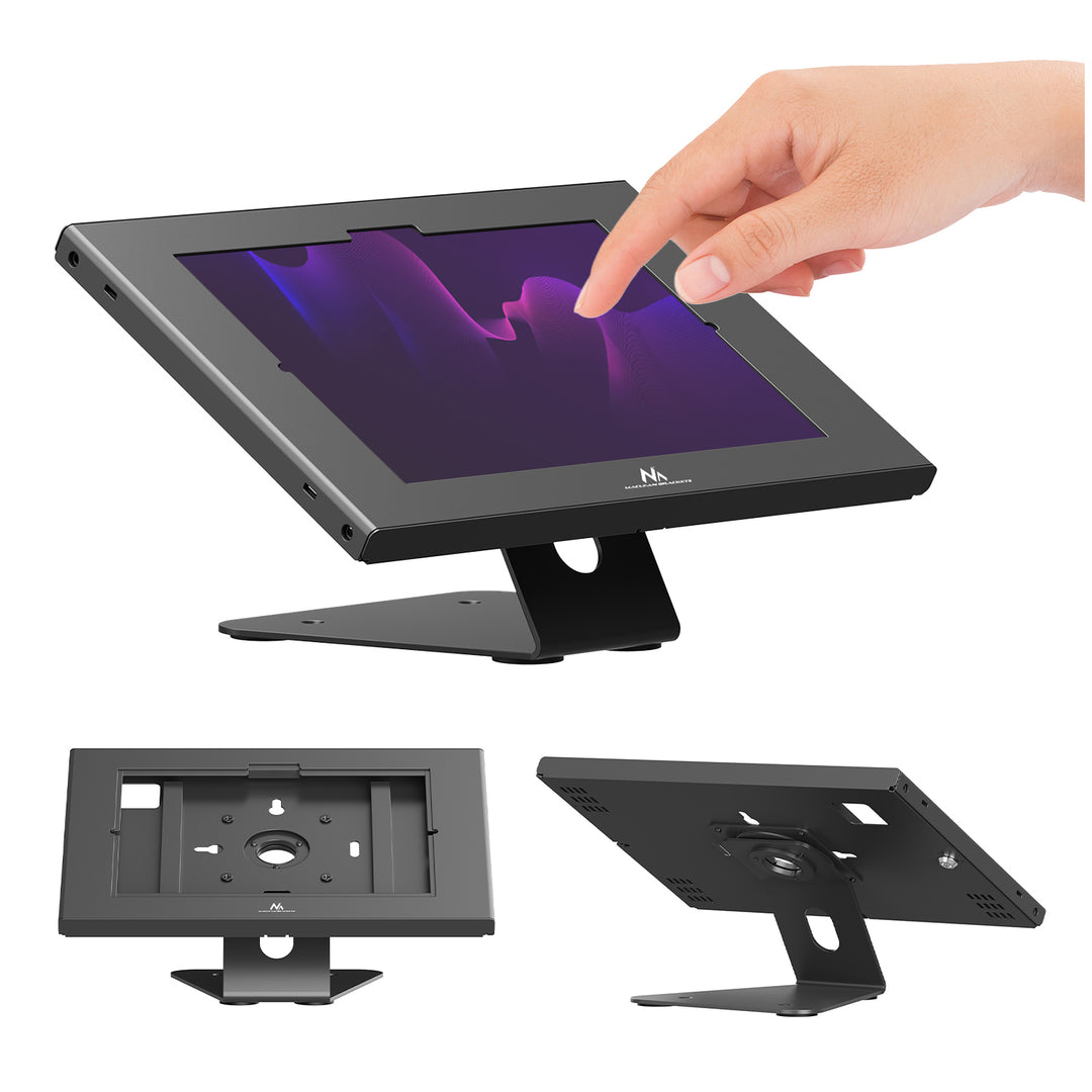 Soporte publicitario para tablet Maclean, con sistema de bloqueo, 10,9"-11", iPad Air/Pro, Samsung Tab A y S Series, 220 x 323 x 22 mm, MC-957 B