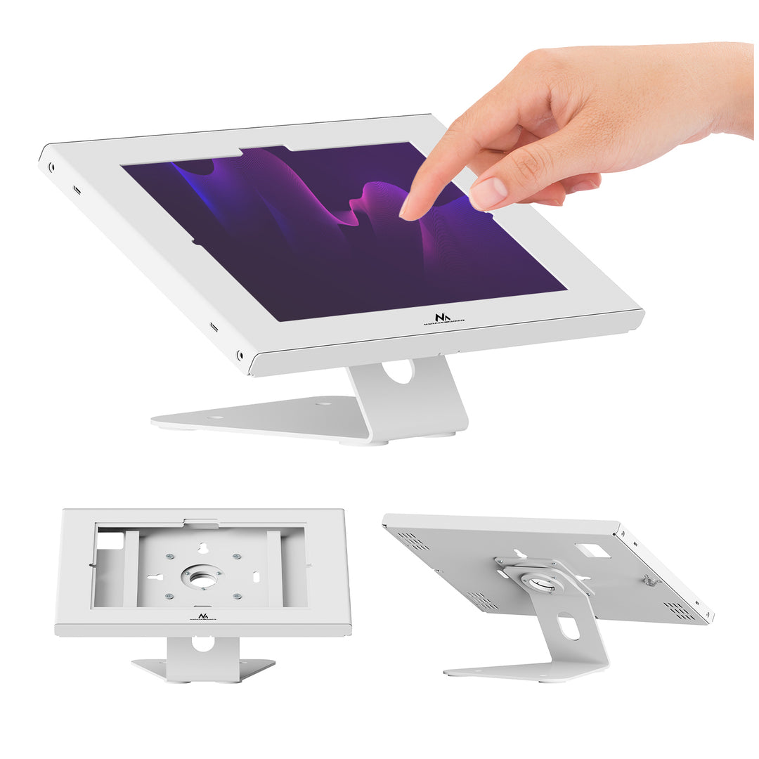Soporte publicitario para tablet Maclean, con cierre de seguridad, 10,9"-11", iPad Air/Pro, Samsung Tab A y S Series, 220 x 323 x 22 mm, MC-957 W