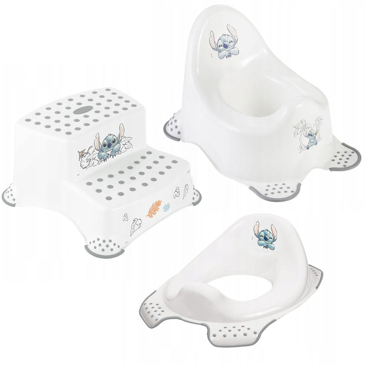 Plataforma antideslizante, dos escalones, máx. 120 kg, + cubierta para inodoro + orinal Stitch