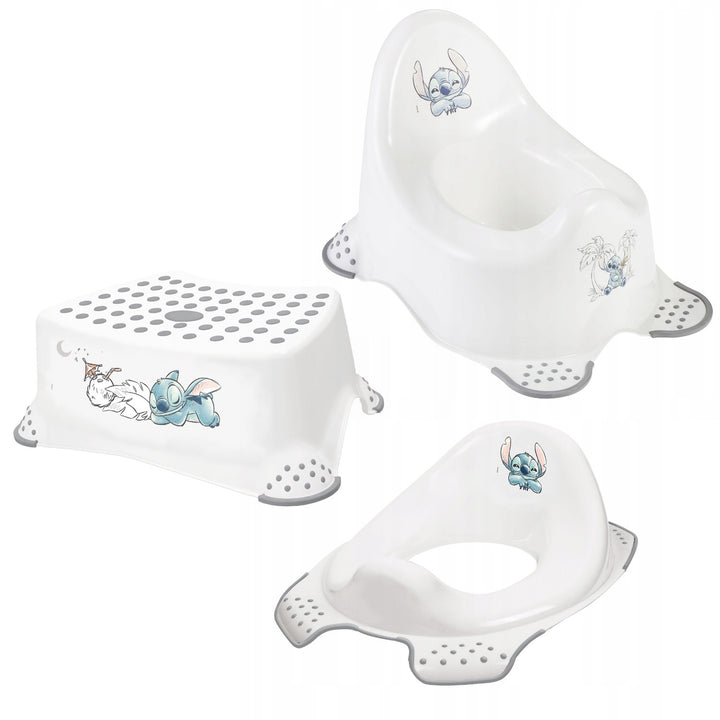 Plataforma antideslizante, de un solo escalón, máx. 80 kg + Cubierta para inodoro + Orinal Stitch