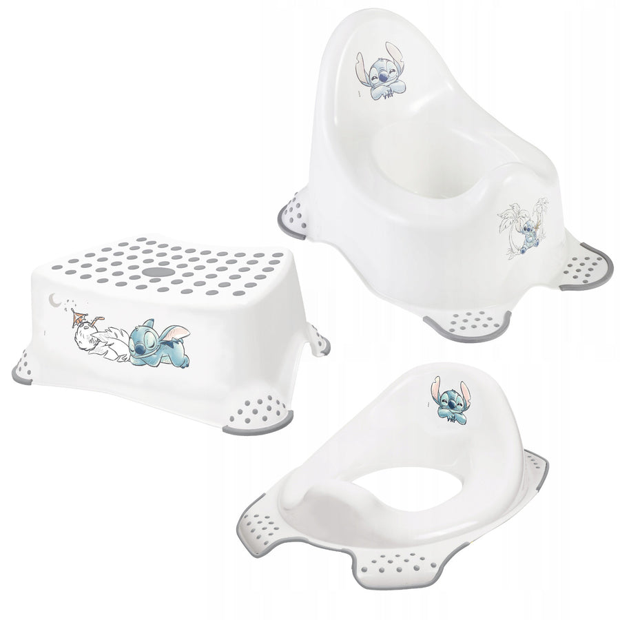 Plataforma antideslizante, de un solo escalón, máx. 80 kg + Cubierta para inodoro + Orinal Stitch