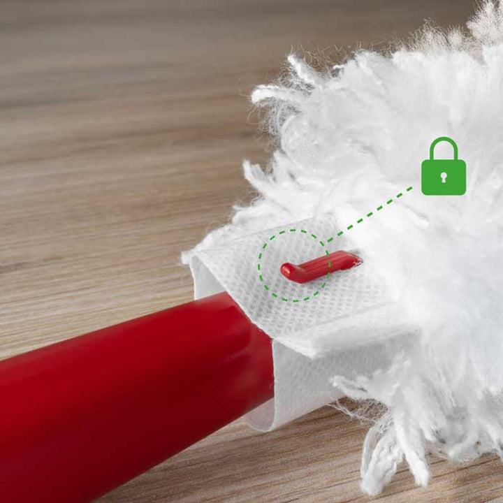 Escoba para el polvo Vileda Flex&Catch, con mango corto, protección antideslizante, cabezal flexible + 10 recambios