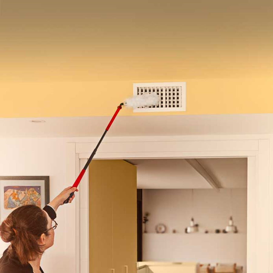 Plumero Vileda Flex&Catch, con mango largo, protección antideslizante, cabezal flexible + 5 recambios para el plumero