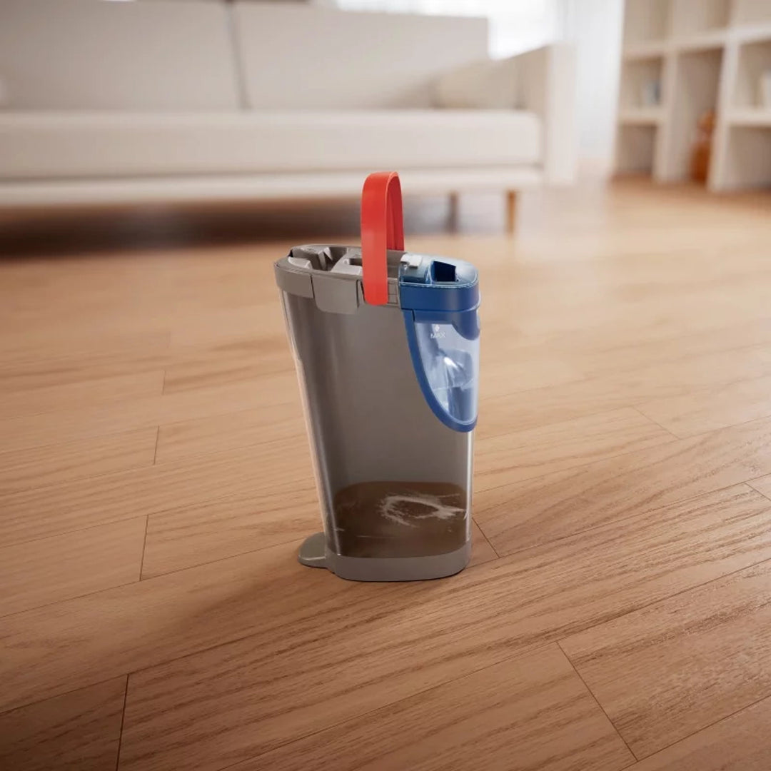 Fregona plana Vileda H2prO, separación del 100 % del agua limpia del agua sucia, dos depósitos, 2 fundas de microfibra, cabezal giratorio 360°, 175774