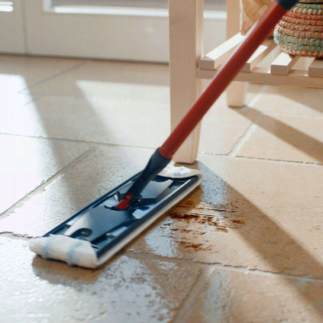 Fregona plana Vileda H2prO, separación del 100 % del agua limpia del agua sucia, dos depósitos, 3 fundas de microfibra, cabezal giratorio 360°, 175774