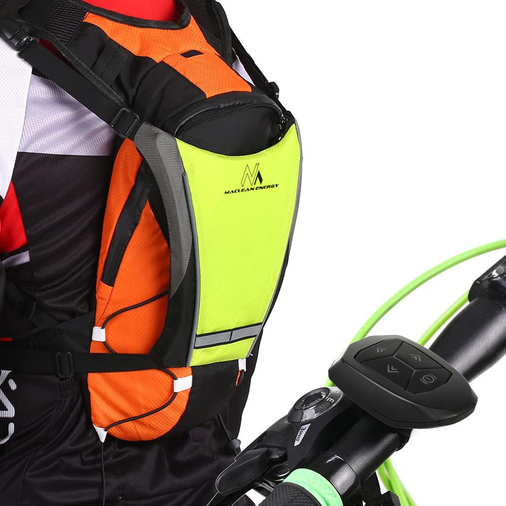 Mochila con señalizador LED, con mando a distancia, resistencia al agua: mando a distancia IPx5, mochila IPX2 + correas deportivas para el teléfono Maclean MC-445