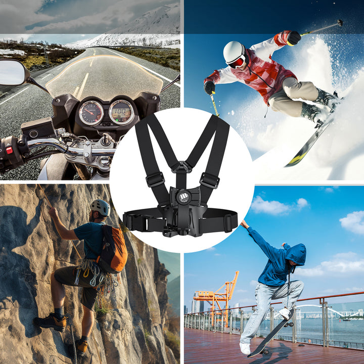 Mochila con señalizador LED, con mando a distancia, resistencia al agua: mando a distancia IPx5, mochila IPX2 + correas deportivas universales, para teléfono, cámara, cámaras GoPro y otros, soporte giratorio, MC-294