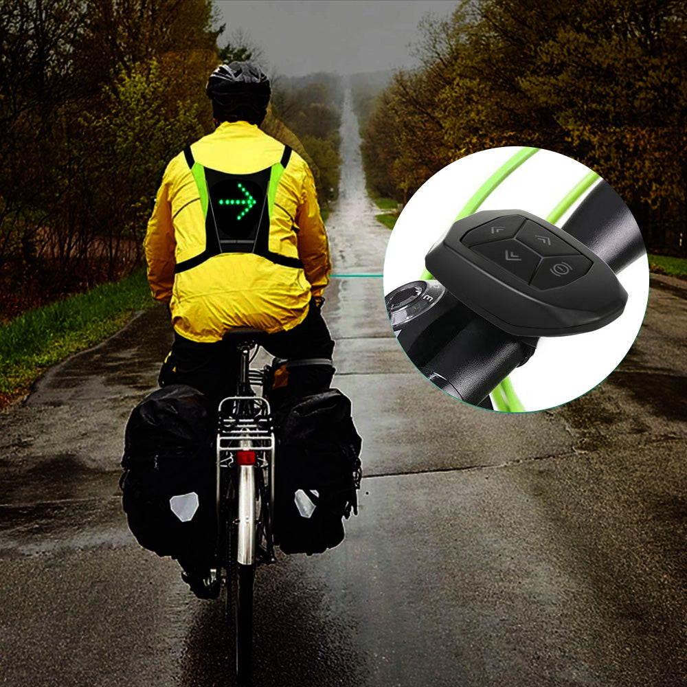 Mochila con señalizador LED, con mando a distancia, resistencia al agua: mando a distancia IPx5, mochila IPX2 + correas deportivas para el teléfono Maclean, universales, MC-446