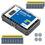Organizador de pilas GreenBlue Varta Box GB189 + 22 pilas AA Varta Industrial + 25 pilas AAA Varta Industrial + 4 pilas CR2032 de litio Varta