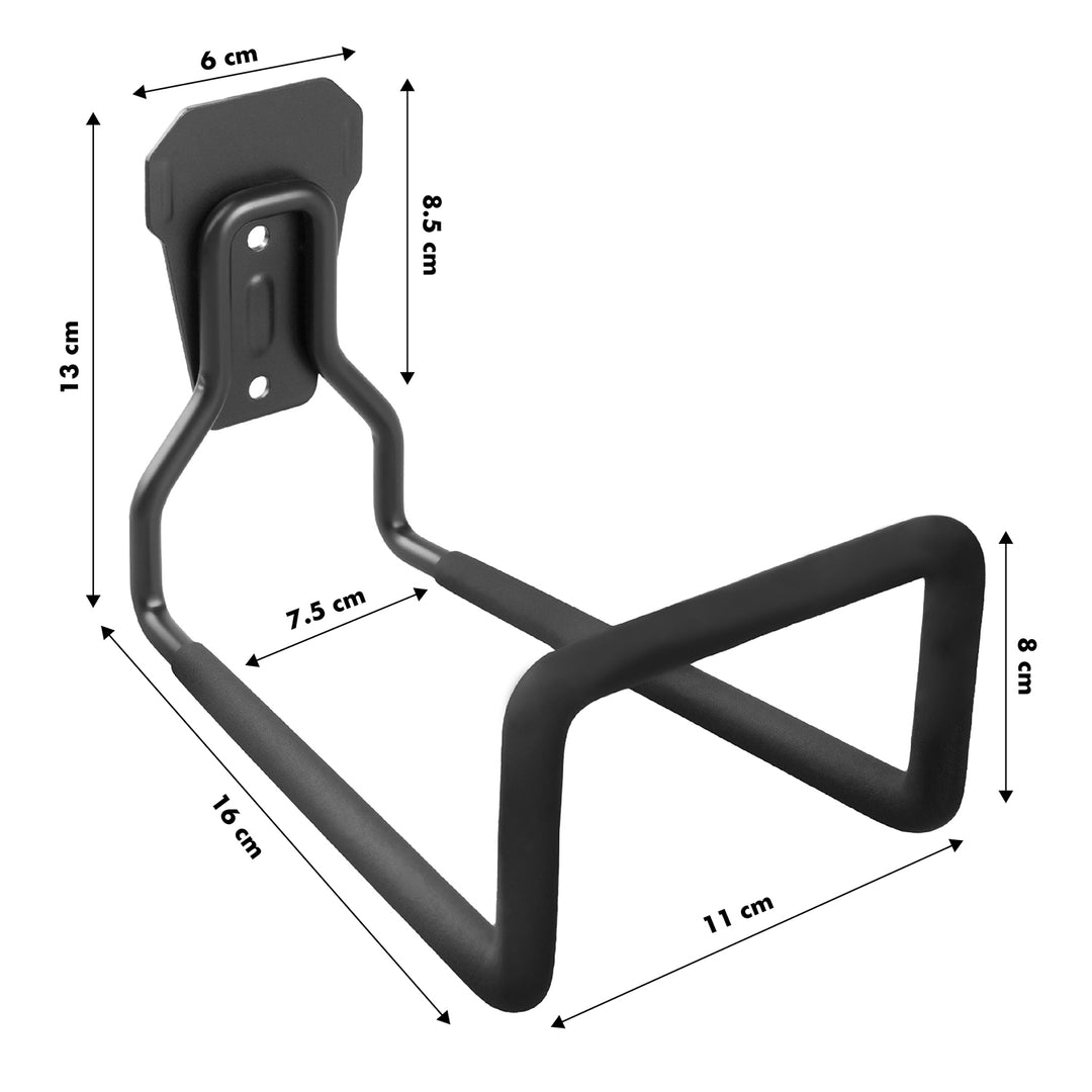 Soporte de pared para garaje Maclean, para neumáticos, herramientas de jardinería, escaleras, mangueras, bicicletas, de acero, carga máxima 35 kg, MC-441, 3 unidades