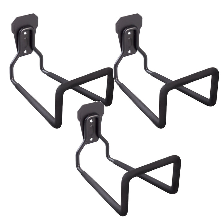 Soporte de pared para garaje Maclean, para neumáticos, herramientas de jardinería, escaleras, mangueras, bicicletas, de acero, carga máxima 35 kg, MC-441, 3 unidades