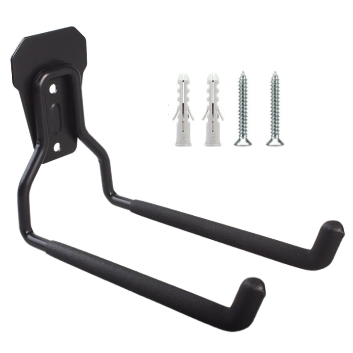 Soporte/colgador de pared Maclean, para neumáticos, herramientas de jardinería, escaleras, mangueras, bicicletas, de acero, carga máxima 35 kg, MC-440, 3 unidades.