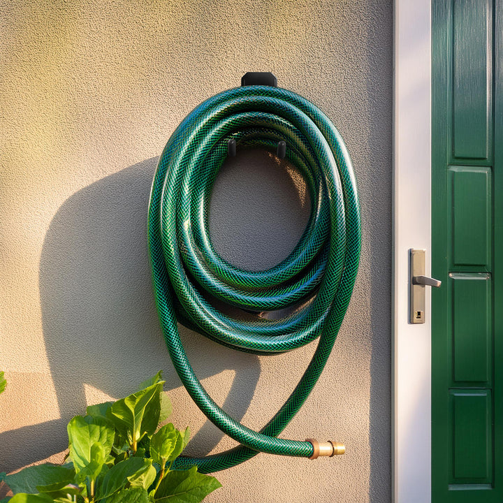 Soporte/colgador de pared Maclean, para neumáticos, herramientas de jardinería, escaleras, mangueras, bicicletas, de acero, carga máxima 35 kg, MC-440, 4 unidades.