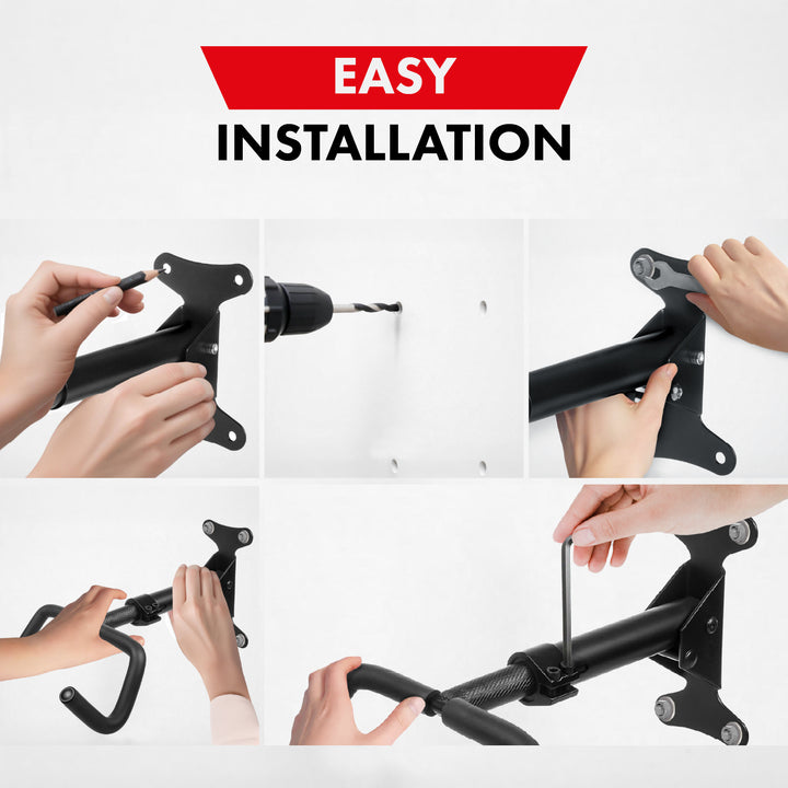 Soporte para bicicletas / colgador de pared Maclean, horizontal, acero, carga máxima 30 kg, MC-431, 3 unidades