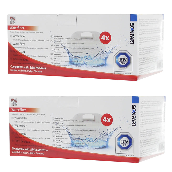 Filtro de agua Scanpart compatible con Brita Maxtra Plus, Dafi Unimax, 8 unidades