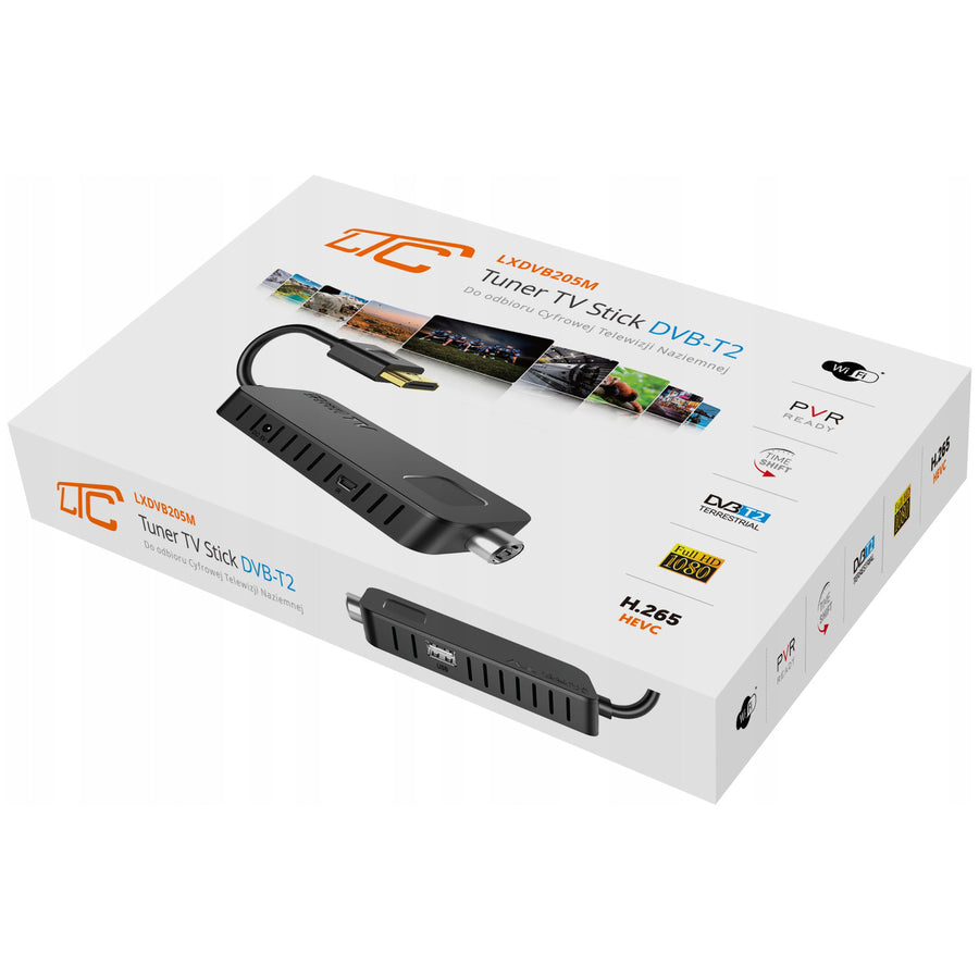 Sintonizador de TV STICK DVB-T2 LTC, para televisión terrestre, calidad Full HD 1080, función TIMESHIFT, LXDVB213M