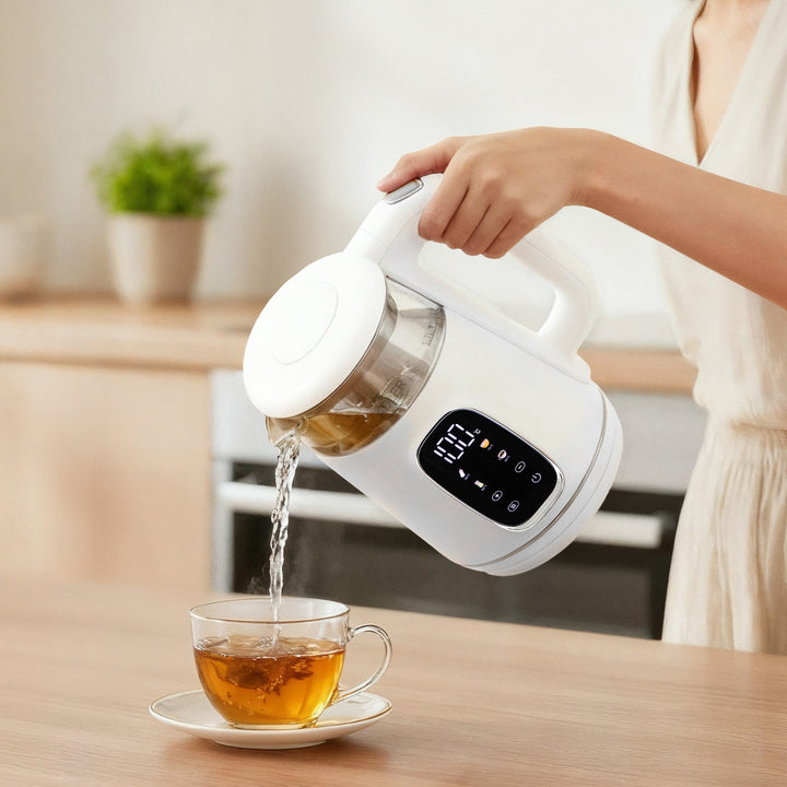 Hervidor eléctrico de vidrio con control de temperatura 1,7 l, LED, 40-100 °C, Adler AD 1305 WS blanco