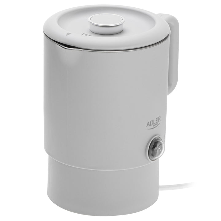 Hervidor eléctrico Adler, para viajes, doble pared, capacidad 0,8 l, potencia máx. 650 W, gris, AD 1388