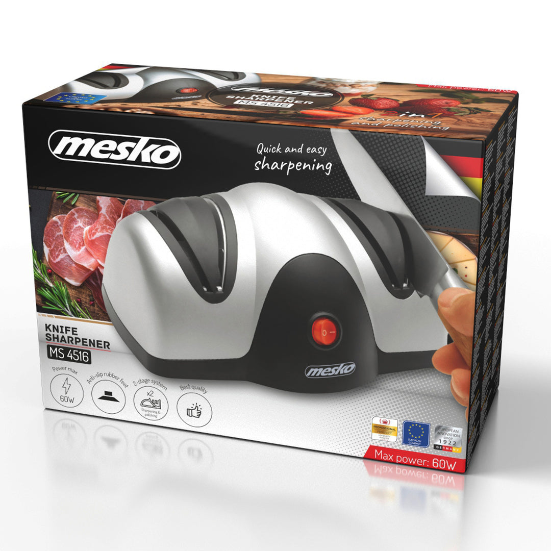 Afilador eléctrico Mesko, potencia 40 W, ventosas antideslizantes, afila y pule, MS 4516