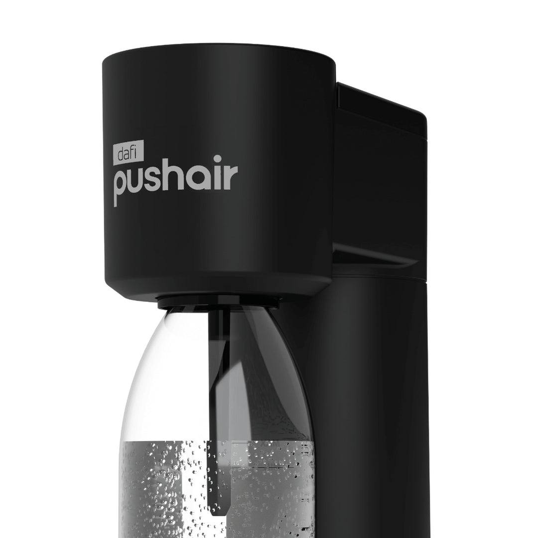 Sifón Dafi Push Air, color negro, incluye 2 botellas de 0,7 l y un cartucho de CO₂
