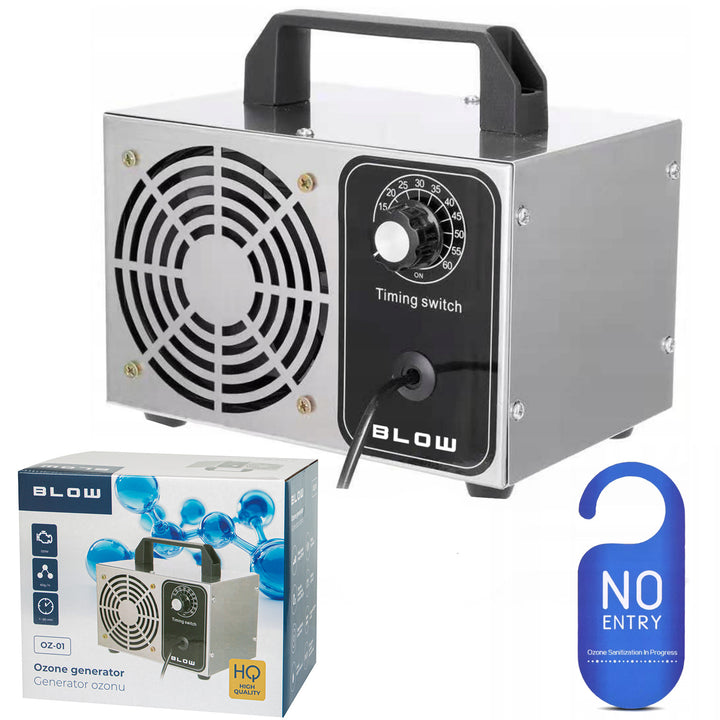 Generador de ozono Blow, rendimiento 60000 mg/h, potencia 120 W, bajo consumo, cable largo, tiempo de funcionamiento regulable, 4 placas para ozonización, 67-300#.