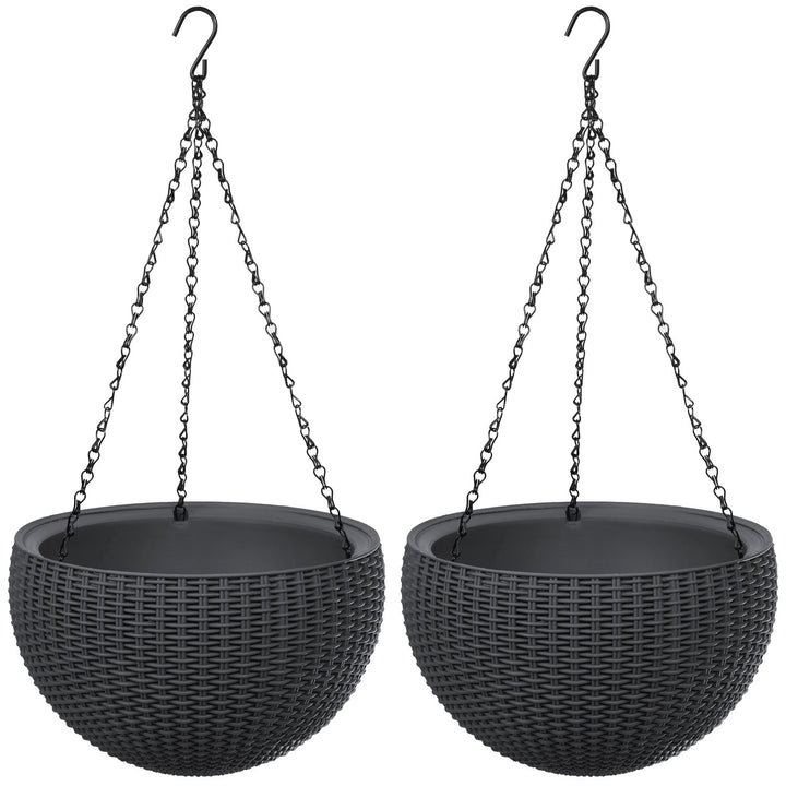Maceta colgante Keter Sphere Planter, color antracita, 2 unidades
