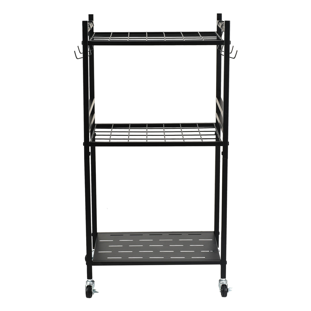 Soporte móvil / carrito para herramientas de jardín Maclean, negro, dimensiones 43 x 30 x 79 cm, máx. 20 kg, MC-138