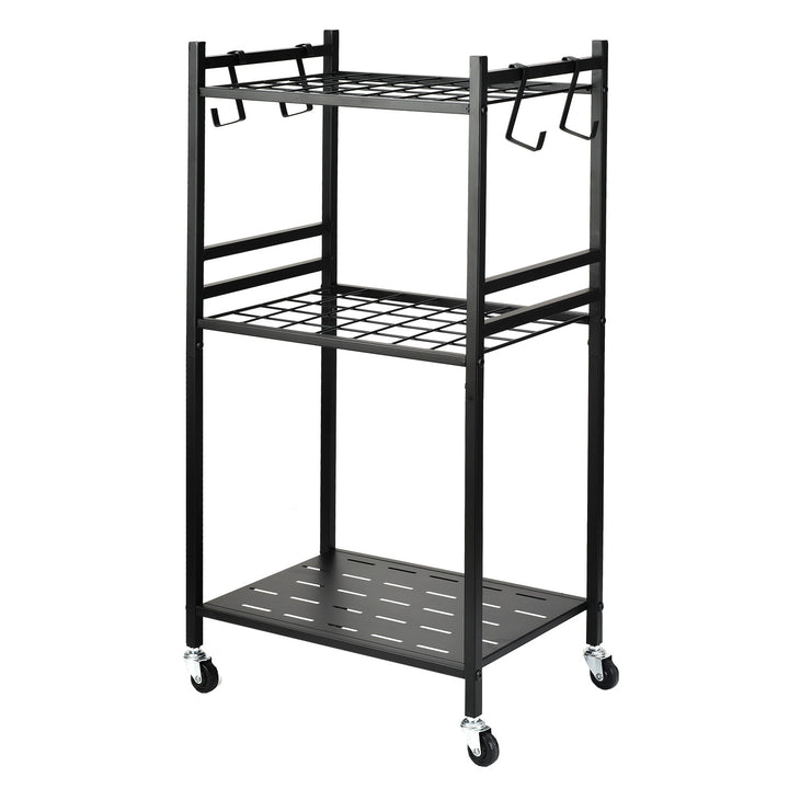 Soporte móvil / carrito para herramientas de jardín Maclean, negro, dimensiones 43 x 30 x 79 cm, máx. 20 kg, MC-138