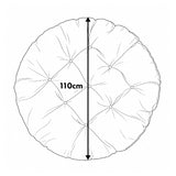 Cojín GreenBlue, gris, de jardín, con diseño de nido de cigüeña, 110 cm, GB243 GR