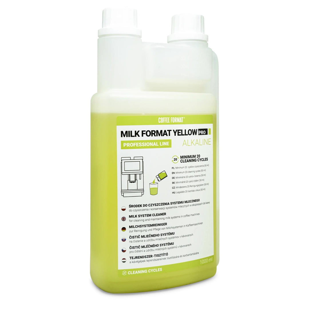 Limpiador para el sistema de leche, 2 x 1 l, Coffee Format MILK FORMAT YELLOW PRO