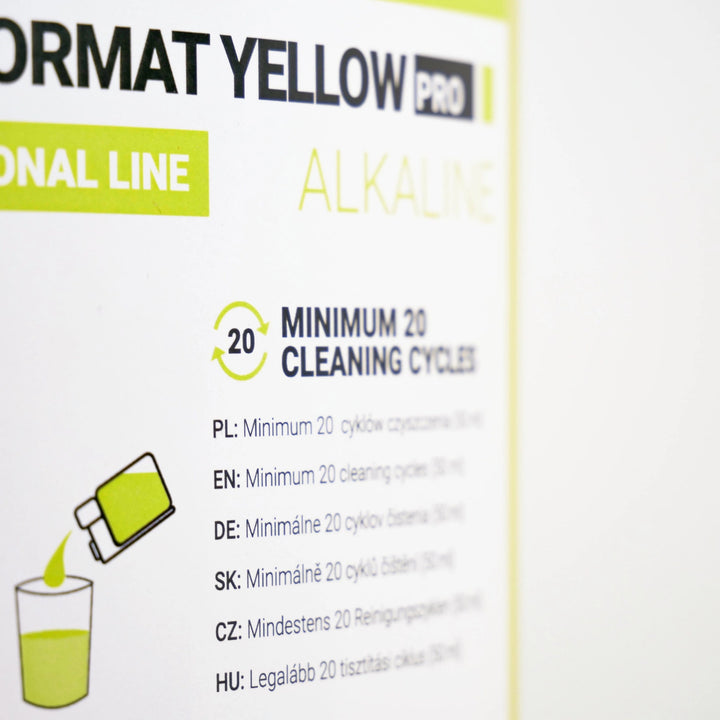 Limpiador para el sistema de leche, 2 x 1 l, Coffee Format MILK FORMAT YELLOW PRO