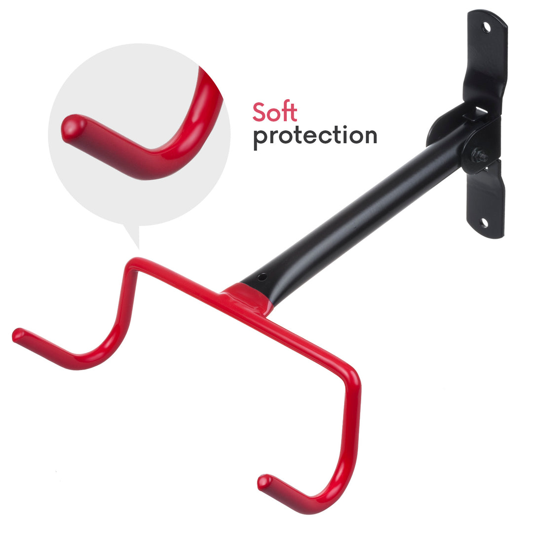 Soporte o colgador de pared para bicicletas Maclean, horizontal, acero, carga máxima de 30 kg, MC-430, 2 unidades