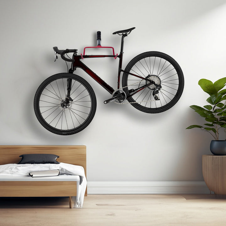 Soporte o colgador de pared para bicicletas Maclean, horizontal, acero, carga máxima de 30 kg, MC-430, 2 unidades