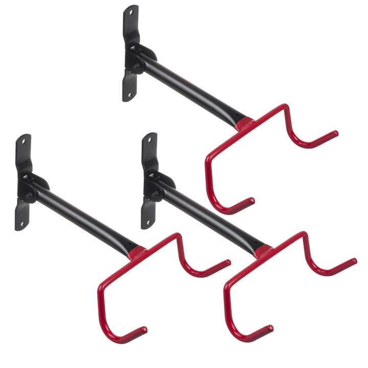 Soporte o colgador de pared para bicicletas Maclean, horizontal, acero, carga máxima de 30 kg, MC-430, 3 unidades