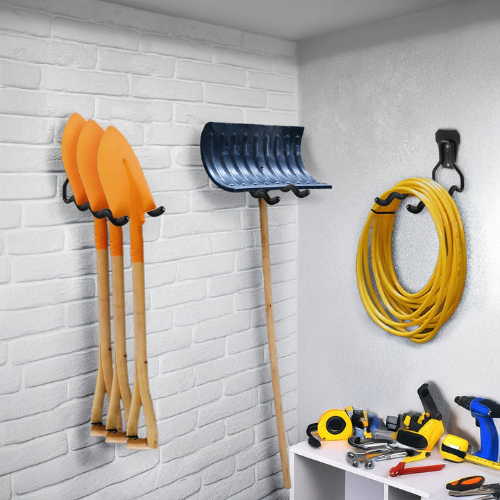 Soporte de pared Maclean, para herramientas, ruedas, escaleras, bicicletas, de acero, carga máxima de 30 kg, MC-486, 3 unidades