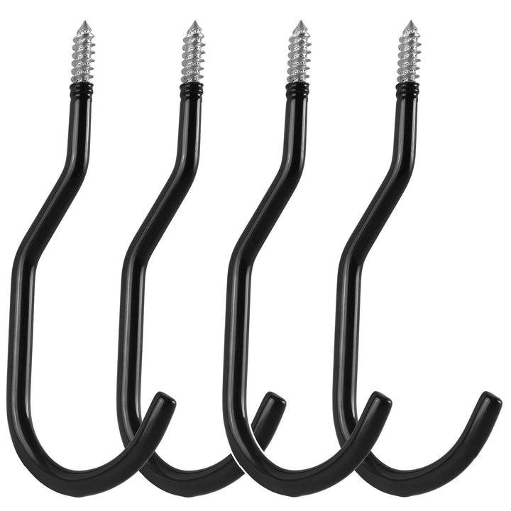 Juego de 4 ganchos de techo Maclean, para escaleras, bicicletas y mangueras de jardín, de acero, carga máxima de 10 kg por gancho, MC-485